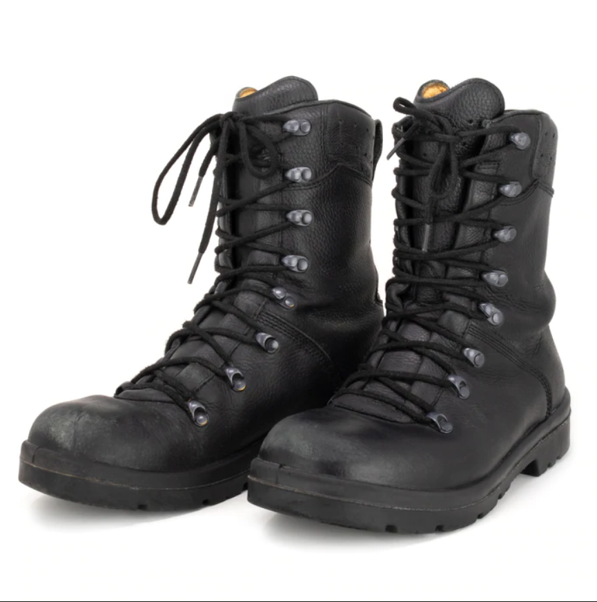 Authentic Military German Ranger Combat Boots Black Leather Tactical Outdoor