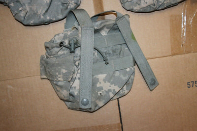 (5) US Military 1 QT MOLLE ACU Camo Canteen Cover Carrier Utility Pouch Damaged