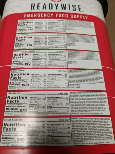 ReadyWise Emergency Natural Disaster Survival Food SHTF Entrees 25 YSL Family US