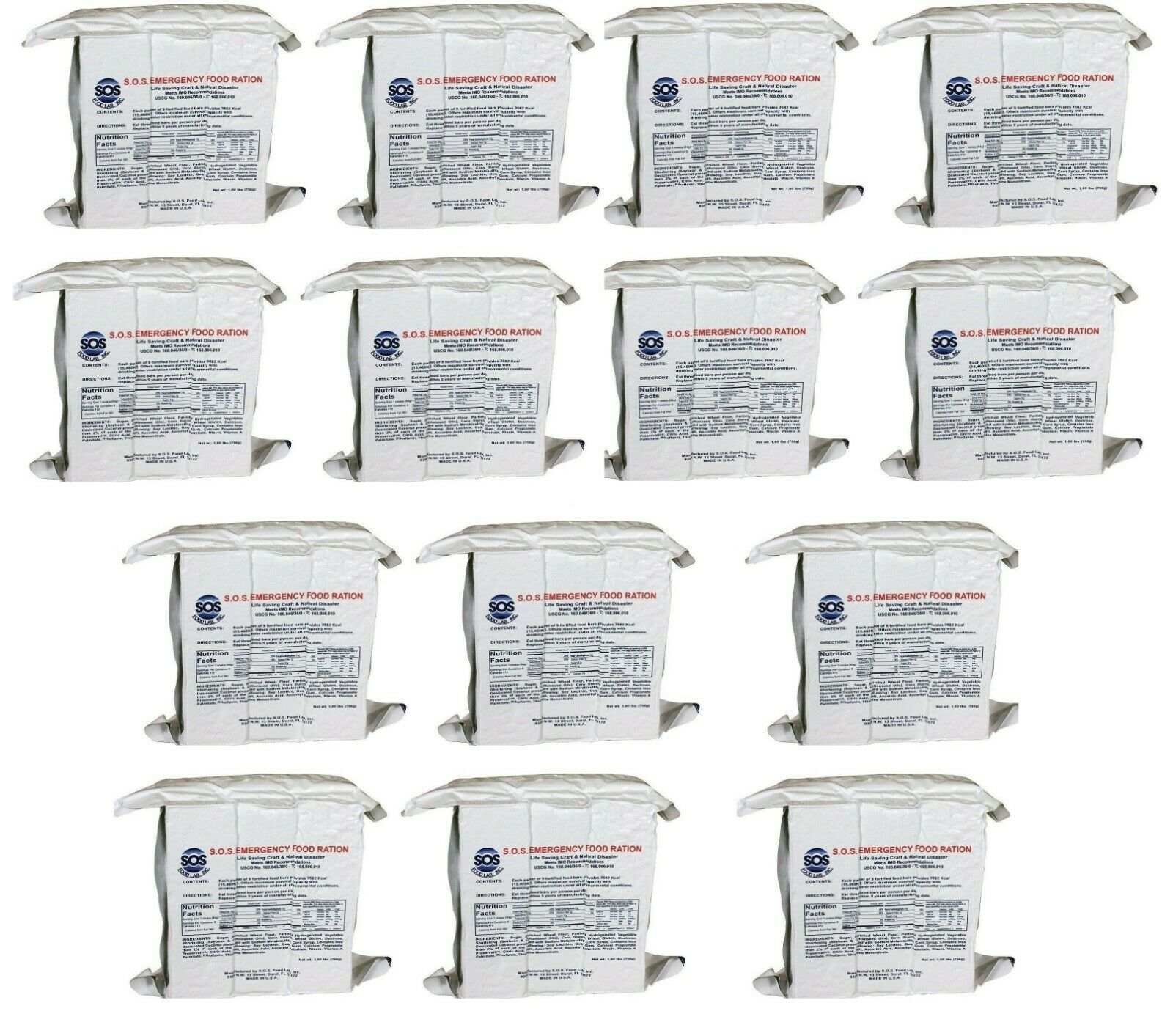 SOS Emergency 3 Day Ration Food Bars 3600 Calorie