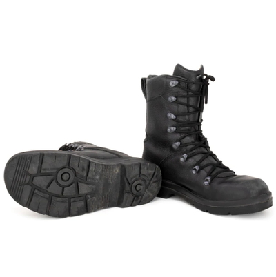 Mil-Tec German Army Combat Boots – Men's Black Leather Cadet Police Boots Type 2000