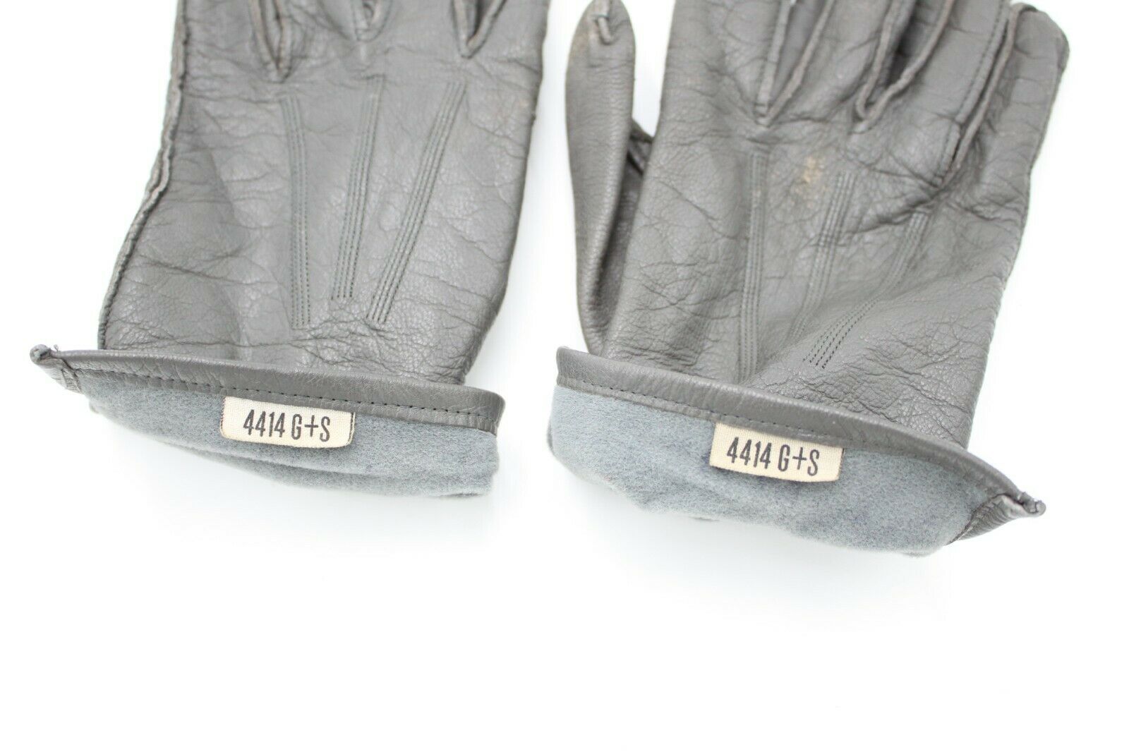 German Army Officer Leather Gloves Military Issue Dress Gray G+S 4414 Size 9