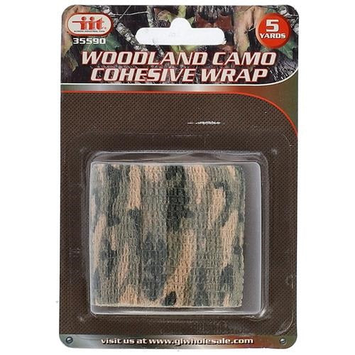 2" x 5 yd. Woodland Camo Cohesive Wrap