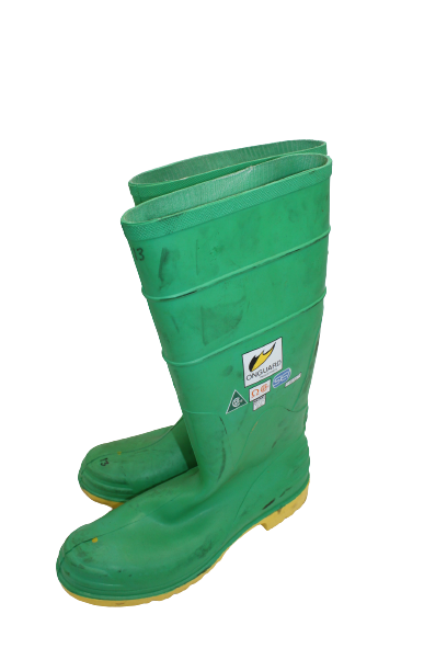 US GI Military Onguard Hazmax Green Yellow 16" Steel Toe Boot Rubber Size 13
