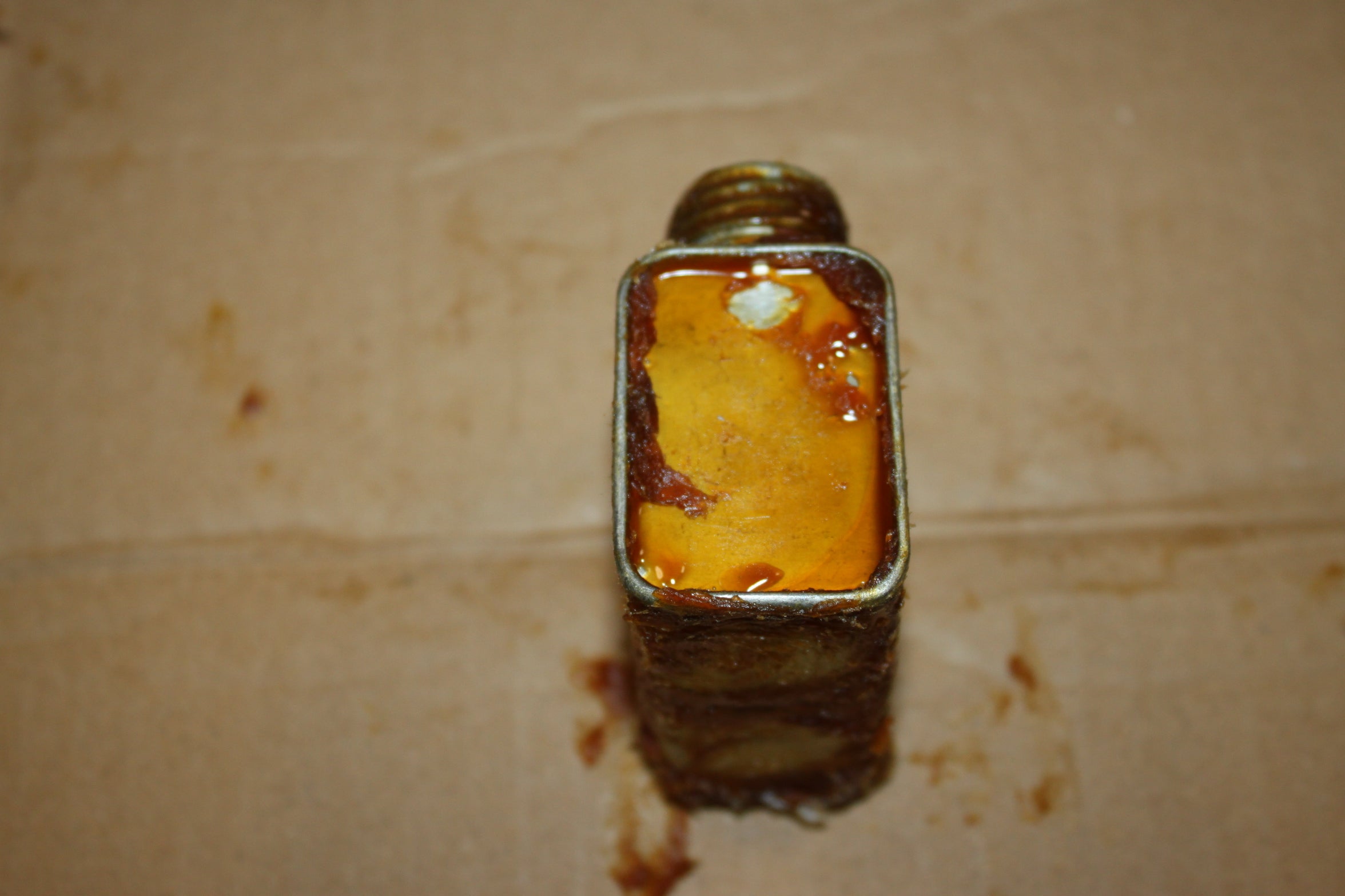 WWII Era Romanian Mosin Square Metal Rifle Cleaning Oiler Bottle