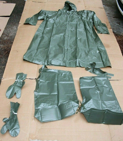 Czech Army Military New Surplus Chemical Suit Poncho Boot/Leggings Hood Gloves